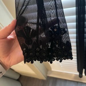 Vintage Janet Reger black mesh robe